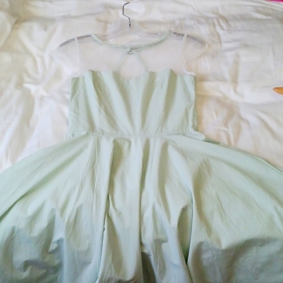 HELL Bunny Green Gingham A-line Retro Rockabilly Dress, Size XS - Picture 12 of 12